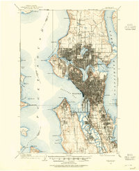 Seattle 1908 topographic map preview