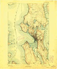 Seattle 1894 topographic map thumbnail