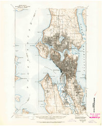 Seattle 1908 topographic map preview