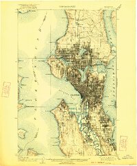 Seattle 1909 topographic map preview