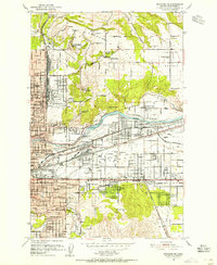 Spokane NE 1950 topographic map thumbnail