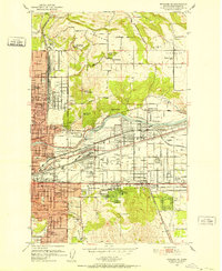 Spokane NE 1950 topographic map thumbnail