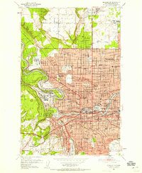 Spokane NW 1950 topographic map thumbnail