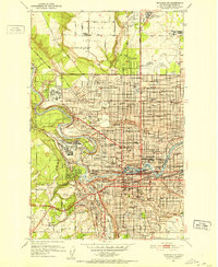 Spokane NW 1950 topographic map thumbnail