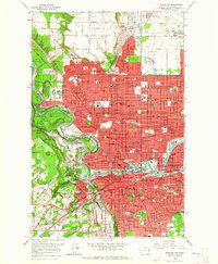 Spokane NW 1963 topographic map thumbnail