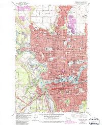 Spokane NW 1974 topographic map thumbnail