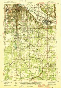 Tacoma South 1944 topographic map thumbnail