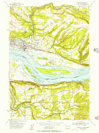 Washougal 1954 topographic map thumbnail