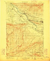 Zillah 1910 topographic map thumbnail