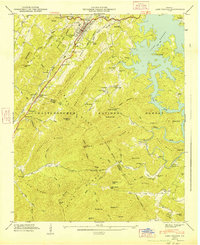 Lake Toccoa 1947 topographic map thumbnail
