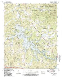 Nottely Dam 1988 topographic map thumbnail