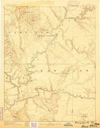 Henry Mountains 1886 topographic map thumbnail
