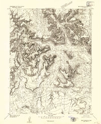 Red Plateau SW 1953 topographic map thumbnail
