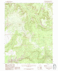 Woodenshoe Buttes 1985 topographic map thumbnail