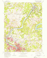 Morgantown North 1957 topographic map thumbnail