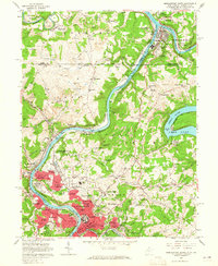 Morgantown North 1957 topographic map thumbnail