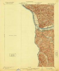 Ceredo 1913 topographic map thumbnail