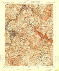 Morgantown 1933 topographic map thumbnail