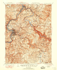 Morgantown 1933 topographic map thumbnail