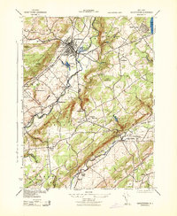 Hackettstown 1943 topographic map preview