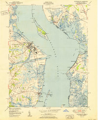 Delaware City 1951 topographic map thumbnail