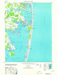 Assawoman Bay 1953 topographic map thumbnail