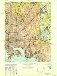 Baltimore East 1953 topographic map thumbnail