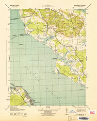 Morgantown 1943 topographic map thumbnail