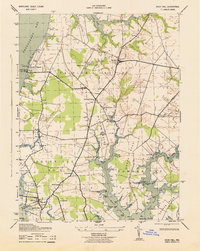 Rock Hall 1943 topographic map thumbnail