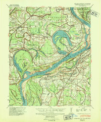 Horseshoe Lake 1939 topographic map thumbnail