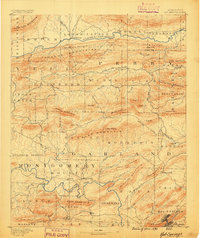 Hot Springs 1890 topographic map thumbnail
