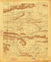 Poteau Mountain 1890 topographic map thumbnail