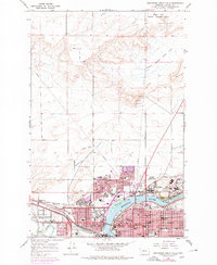 Northwest Great Falls 1965 topographic map thumbnail