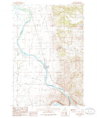 Toston 1986 topographic map thumbnail