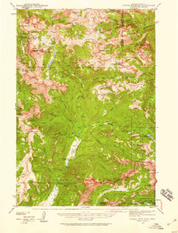 Cutoff Mtn 1942 topographic map thumbnail
