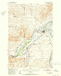 Three Forks 1950 topographic map thumbnail