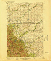 Heart Butte 1918 topographic map thumbnail