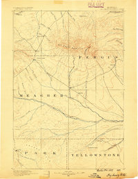 Big Snowy Mountain 1889 topographic map thumbnail