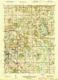 Lake Orion 1945 topographic map thumbnail