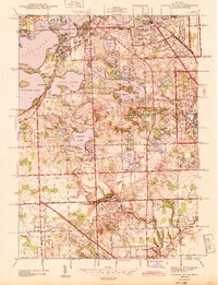 Pontiac South 1943 topographic map thumbnail