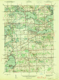 Walled Lake 1945 topographic map thumbnail