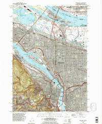 Portland 1990 topographic map thumbnail