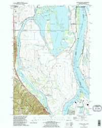 Sauvie Island 1990 topographic map thumbnail
