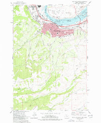 The Dalles South 1977 topographic map thumbnail