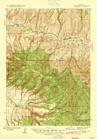 Aldrich Mtn. 1943 topographic map thumbnail