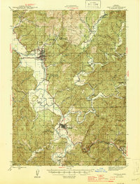 Coquille 1945 topographic map thumbnail
