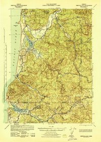 Nestucca Bay 1942 topographic map thumbnail