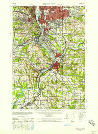Oregon City 1939 topographic map preview
