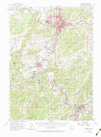 Roseburg 1955 topographic map thumbnail