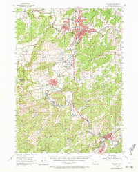 Roseburg 1955 topographic map preview